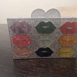 Glittery Lip Design Clutch